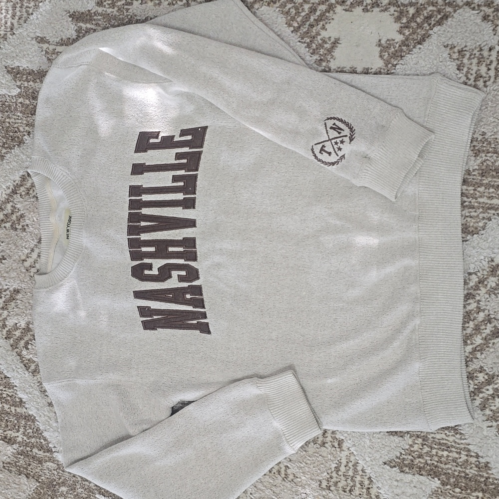 Fleece Lined Neutral Nashville Hoodie Mens Small Women's Medium